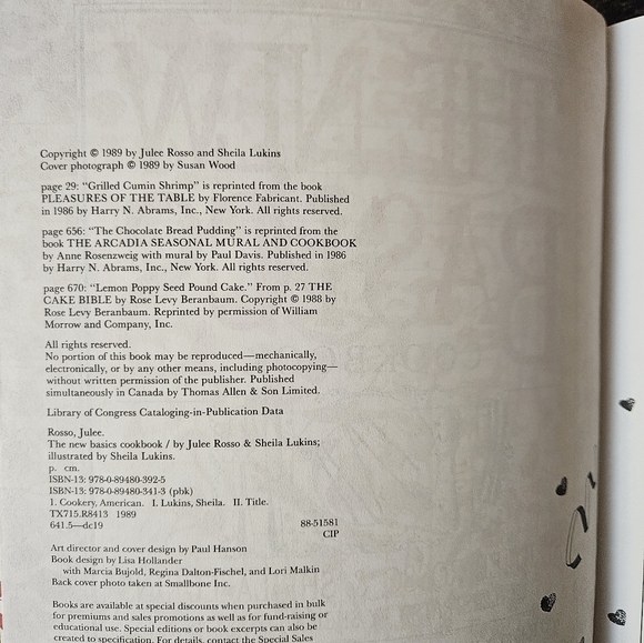 1989 The New Cookbook by Julee Rosso & Sheila Lukins 1st printing nvr used - Picture 3 of 5